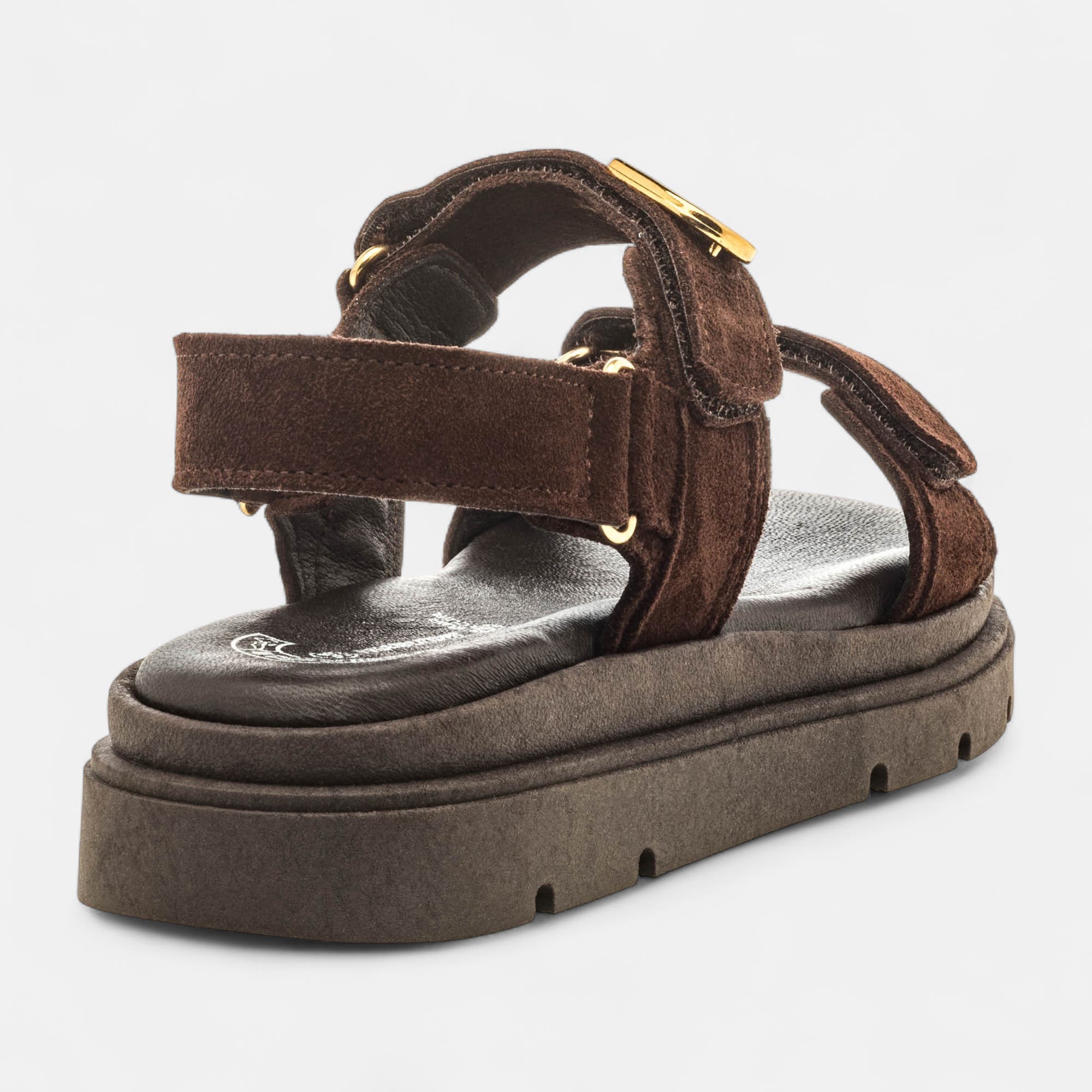 Sandales Femme en cuir marron