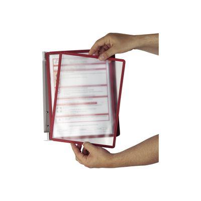 Durable Vario - Support mural métallique avec 5 pochettes A4 - rouge