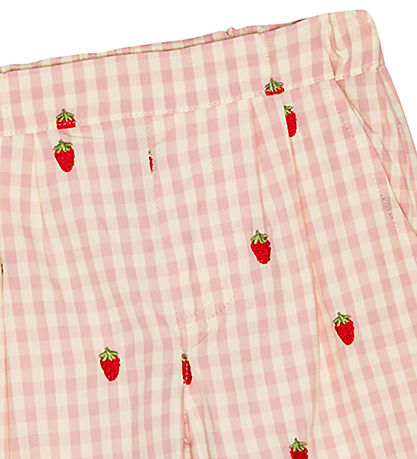 Flöss Hosen - Puppe - Pink Berry Gingham