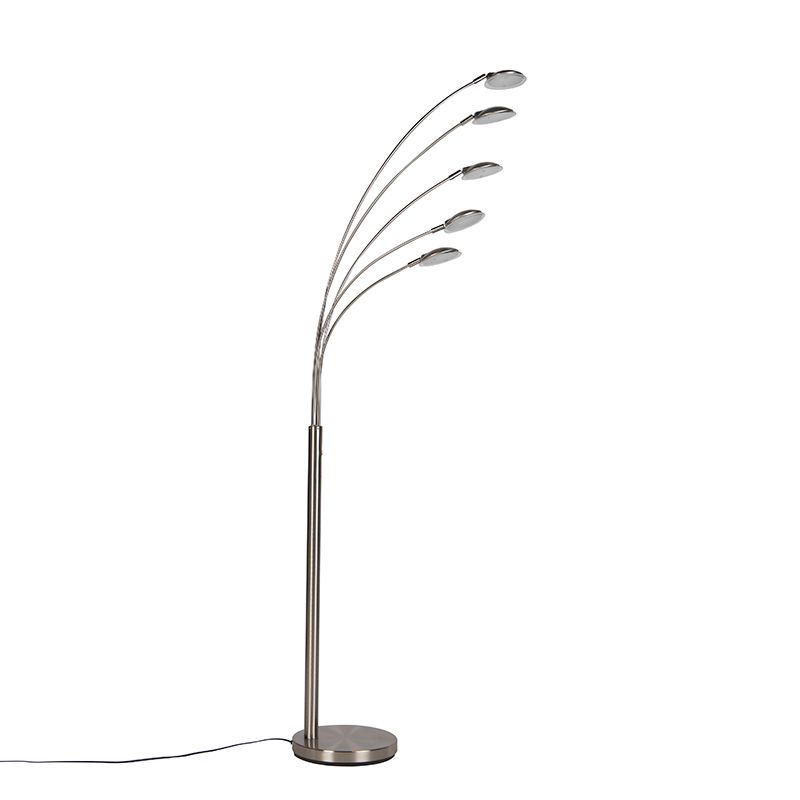 Vloerlamp staal incl. LED met touch dimmer - Sixties Trento