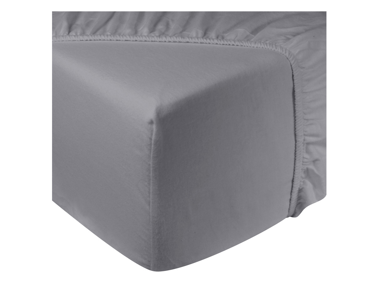 DoubleDry Flanel 90x200 cm hoeslaken - grijs