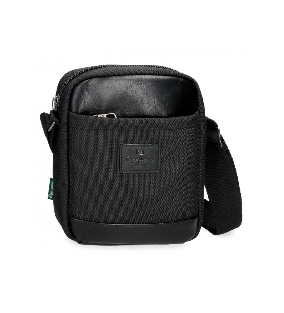 Bolsa de ombro média Pepe Jeans Sander, preta
