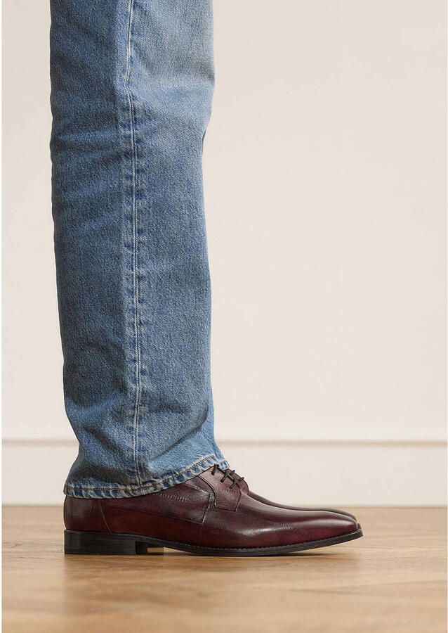 Manfield Black Label leren veterschoenen bordeaux