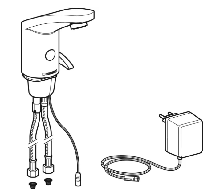 Geberit Hytronic 85 1-gats wastafelkraan koud en warm water met temperatuurregeling chroom