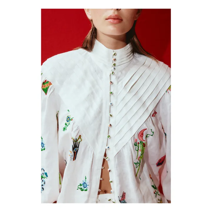 Alémais Blouse Brodée Atticus Lin | Crème