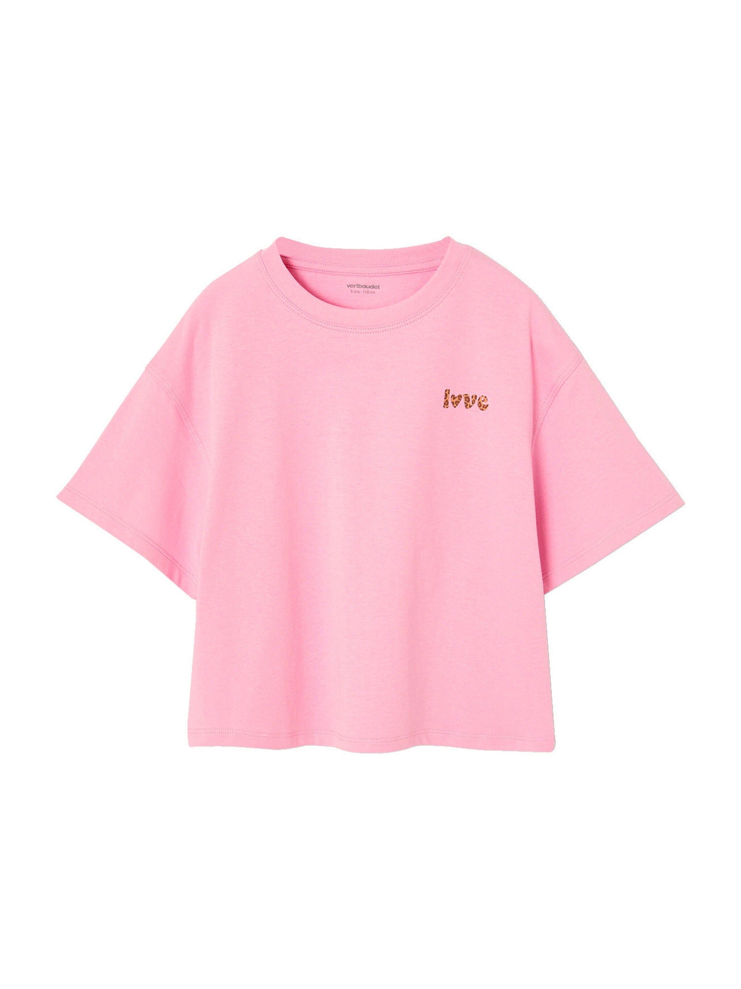 Vertbaudet Mädchen T-Shirt in Cropped-Länge rosa