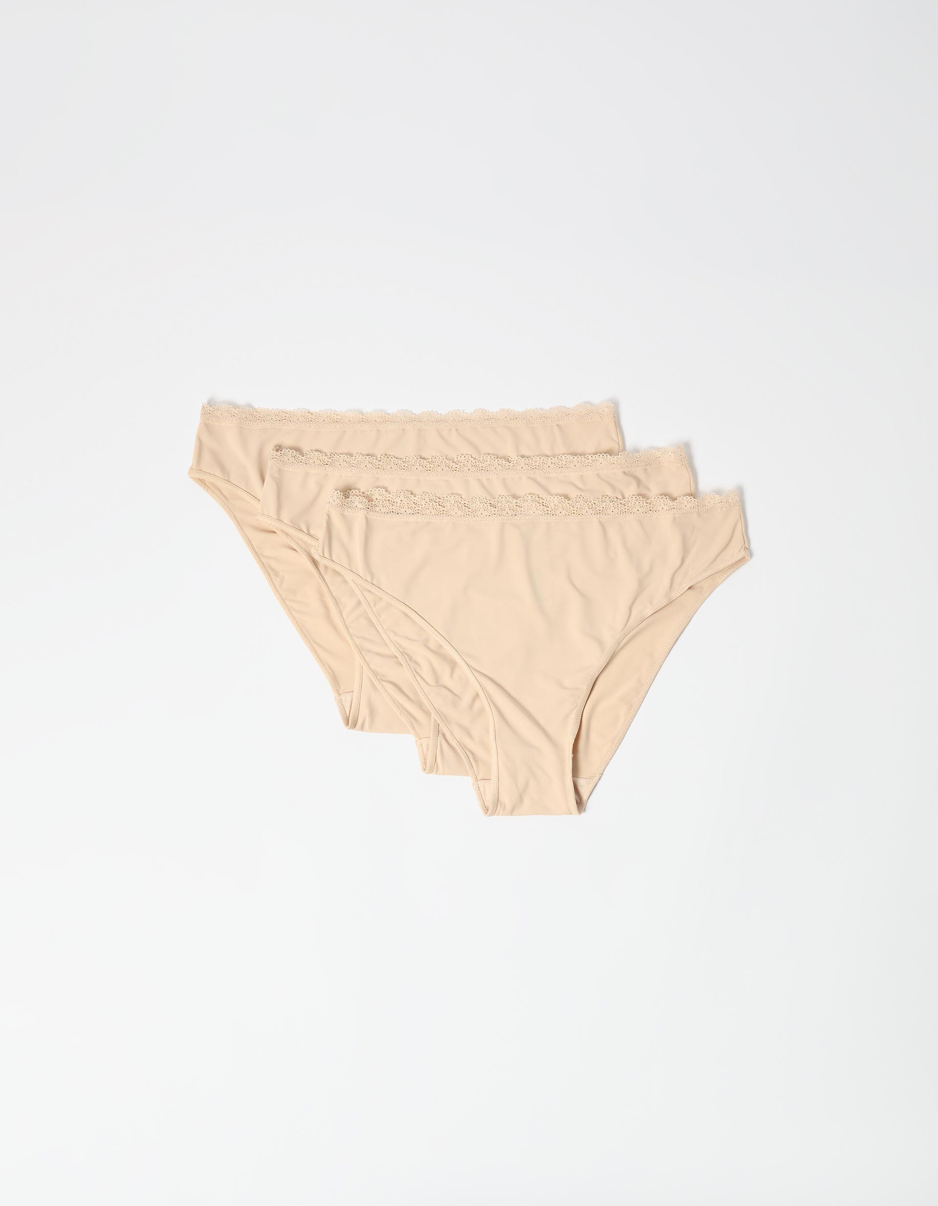Pack 3 Cuecas de Microfibra, Mulher, Bege