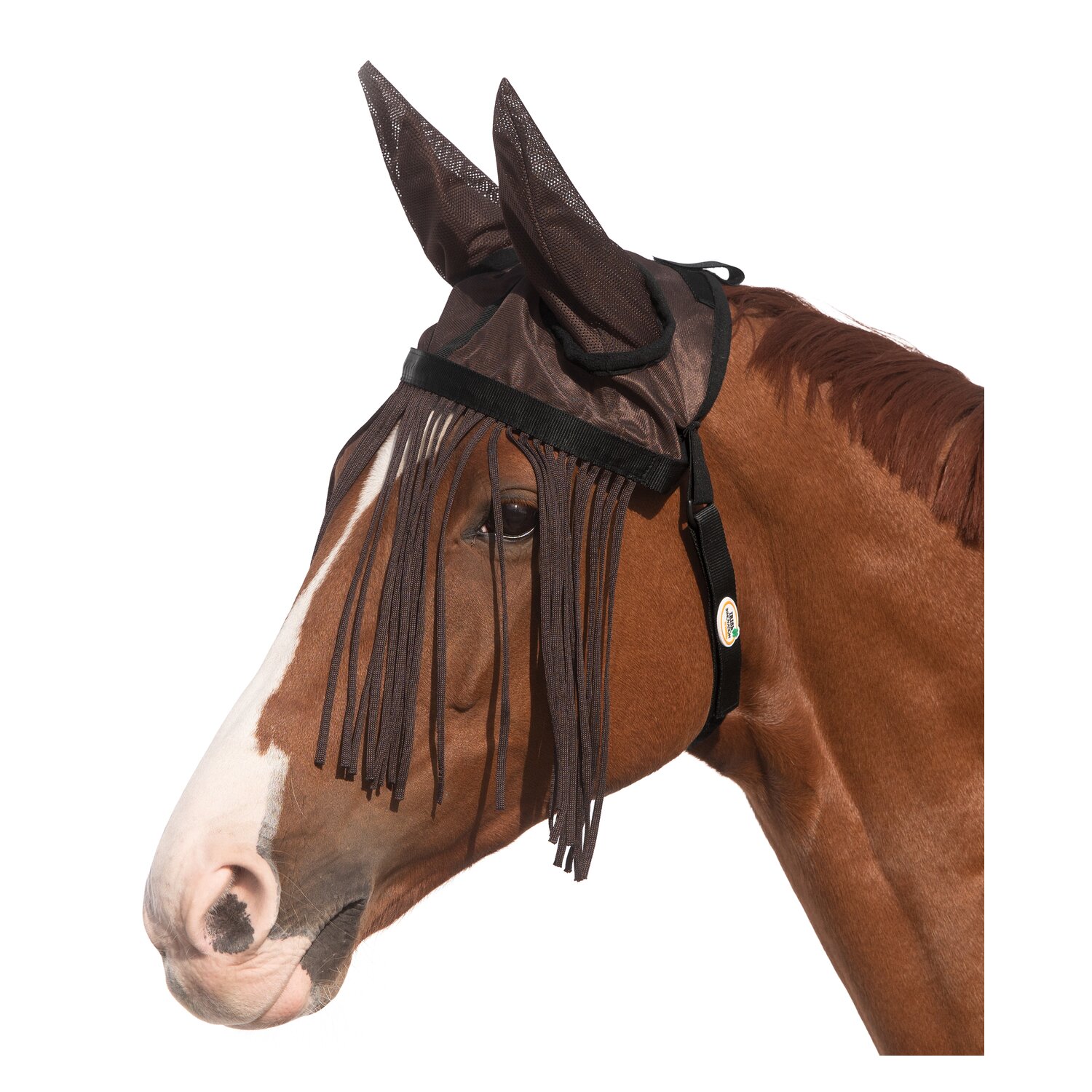 IRISh INNOVATION Fliegenhaube mit Fransenstirnband  - brown