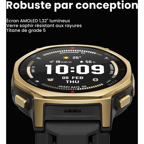 Montre connectée Amazfit T-Rex 3 Pro 44 mm - Black Gold