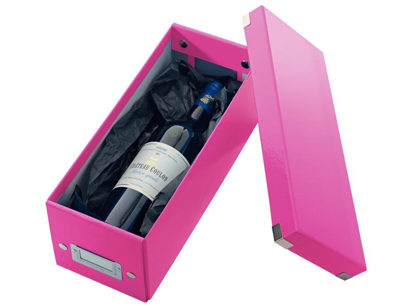 Leitz Aufbewahrungsbox 30 CD-Hüllen, Pink Zusammenfaltbare Aufbewahrungslösung für CDs, pink