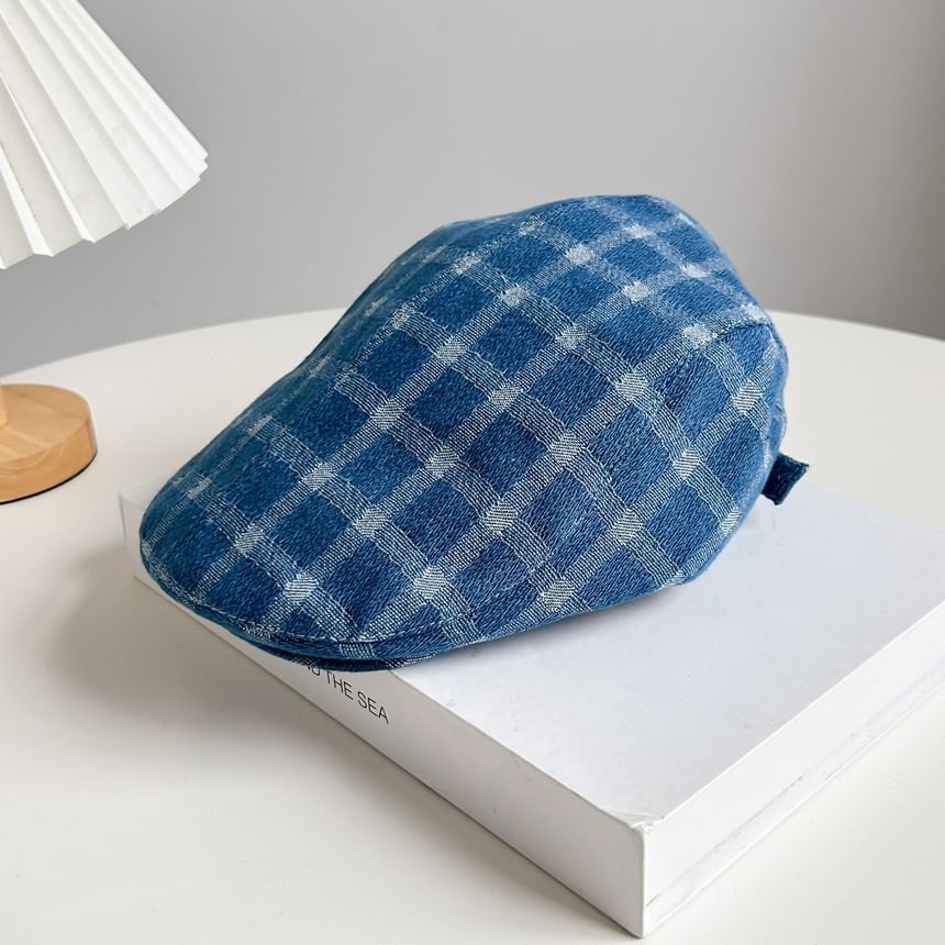 Dreamaway - Geruite denim krantenjongenspet
