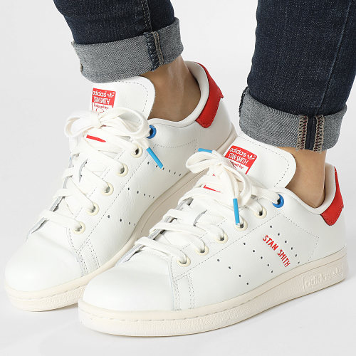 Baskets Femme Stan Smith ID4542 Cloud White Red Bright Blue