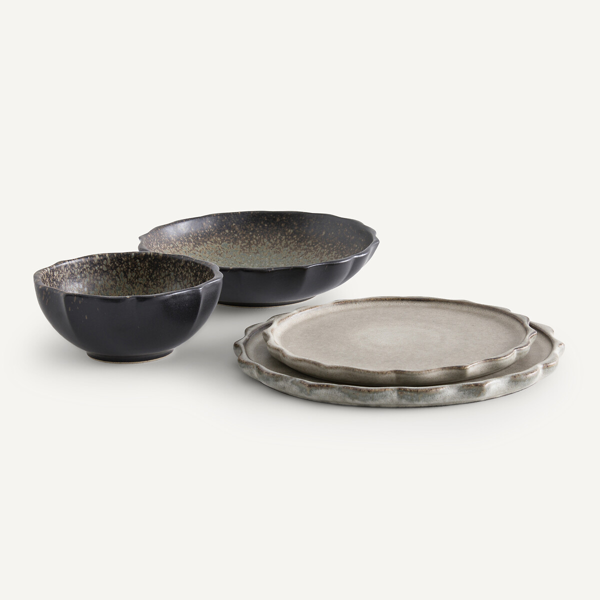 AM.PM<br>Conjunto de 4 pratos de sobremesa em faiança esmaltada, Arigato