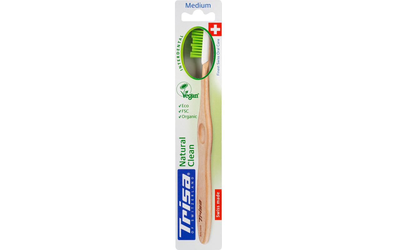 Handzahnbürste Natural Clean Medium assortiertZahnbürste aus Holz