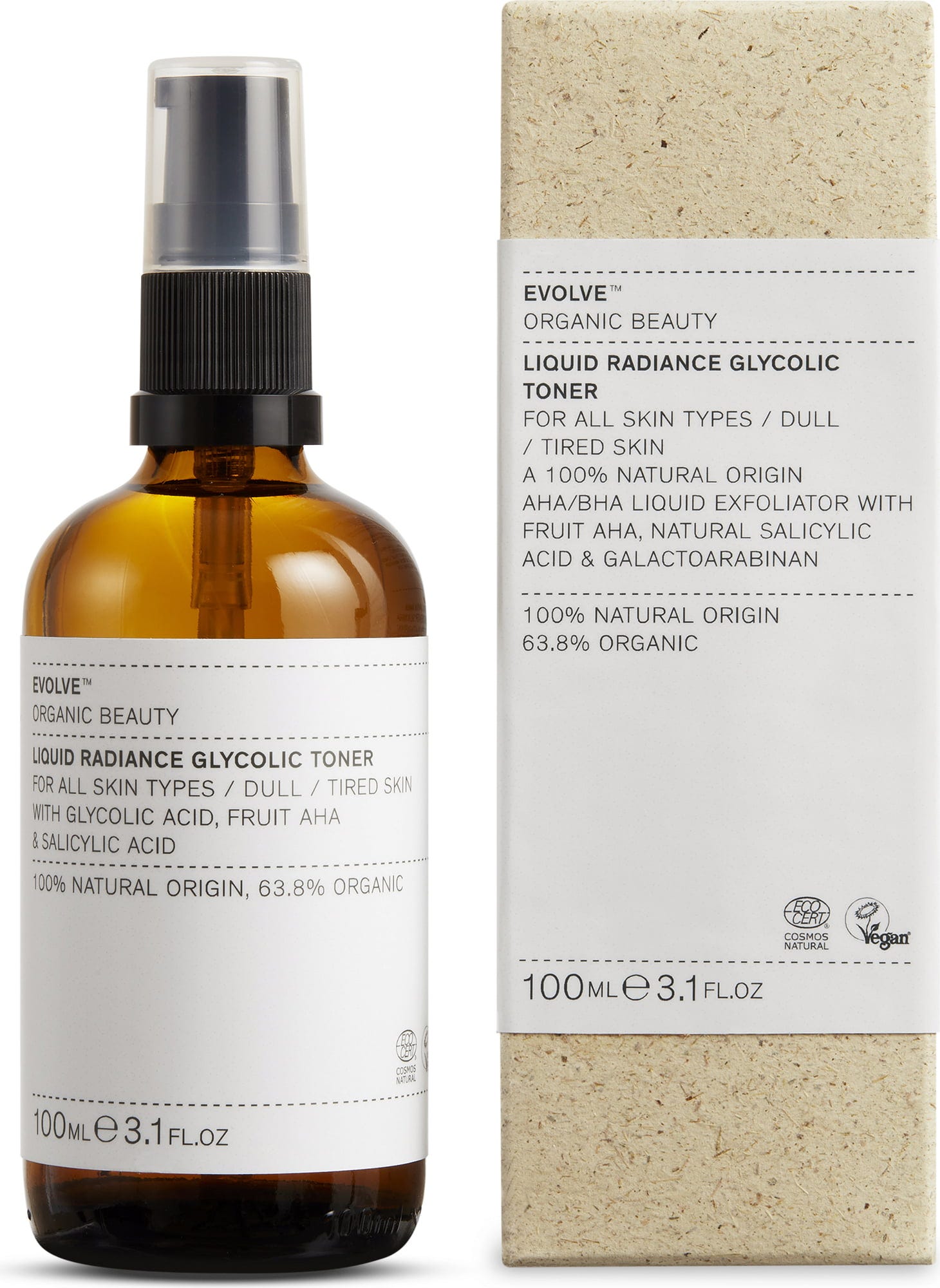 Evolve Organic Beauty  Liquid Radiance Glycolic Toner, 100 ml
