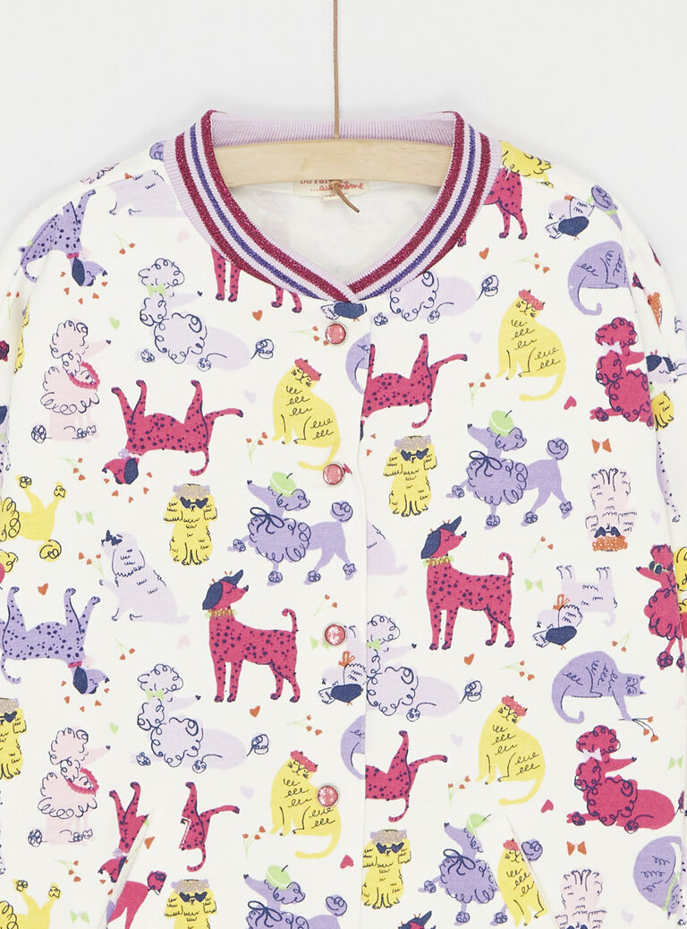 Sweat pressionné imprimé esprit teddy pour fille