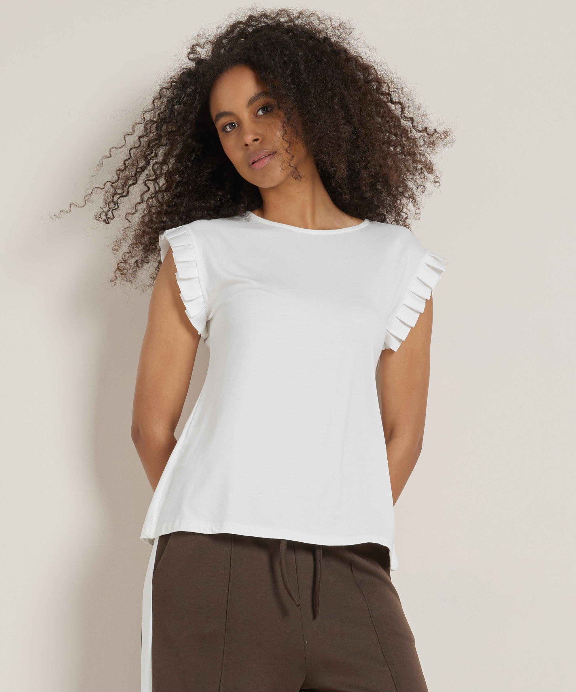 t-shirt met ruches