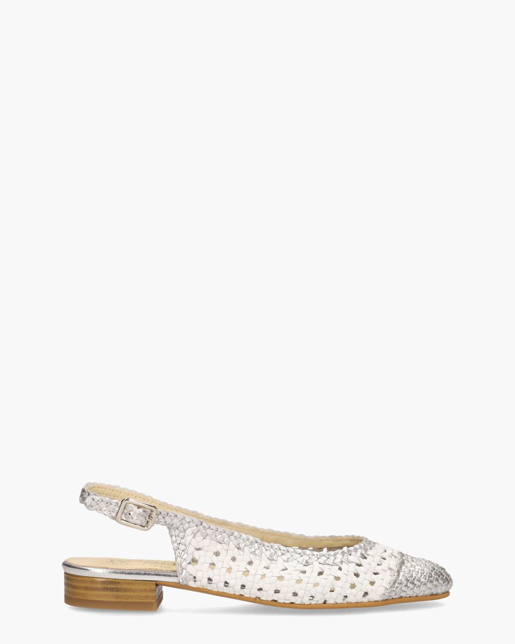 Kess  17040 Wit/Zilver Dames Slingbackloafers