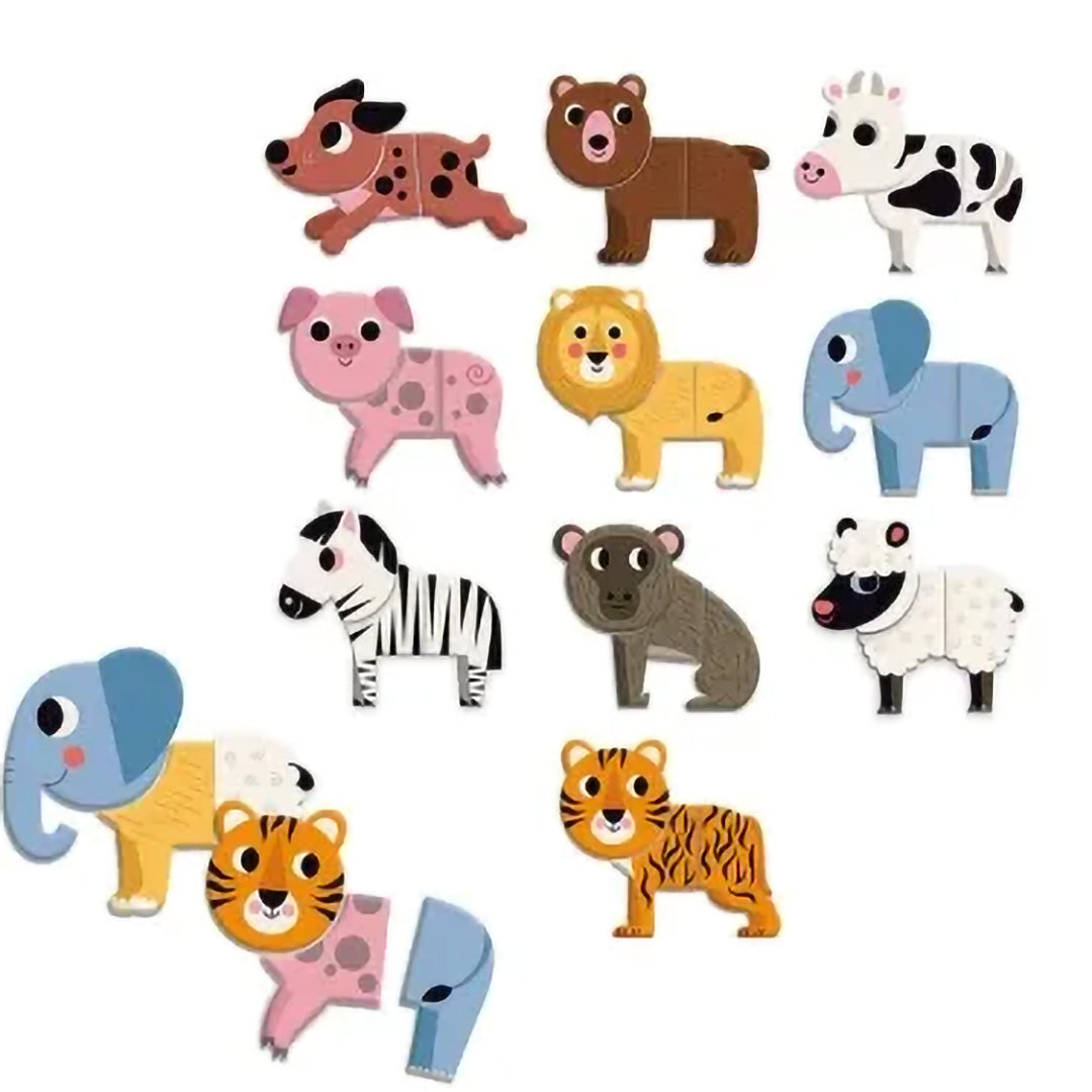 vilac puzzel grappige dieren - 10x3st
