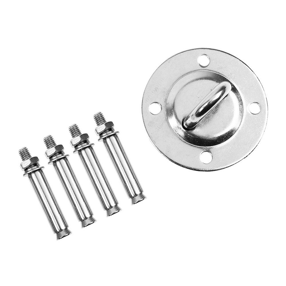 (5-tlg. Set) Edelstahl Schwerlast Decken Haken Befestigungs Kit für Boxsack / Hängematte / Schaukel - Silber