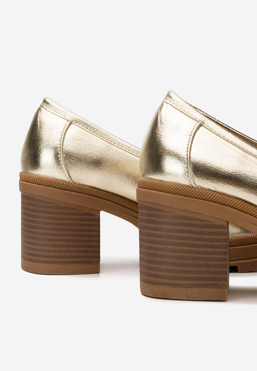 Mocassins à talon dorées Nakata