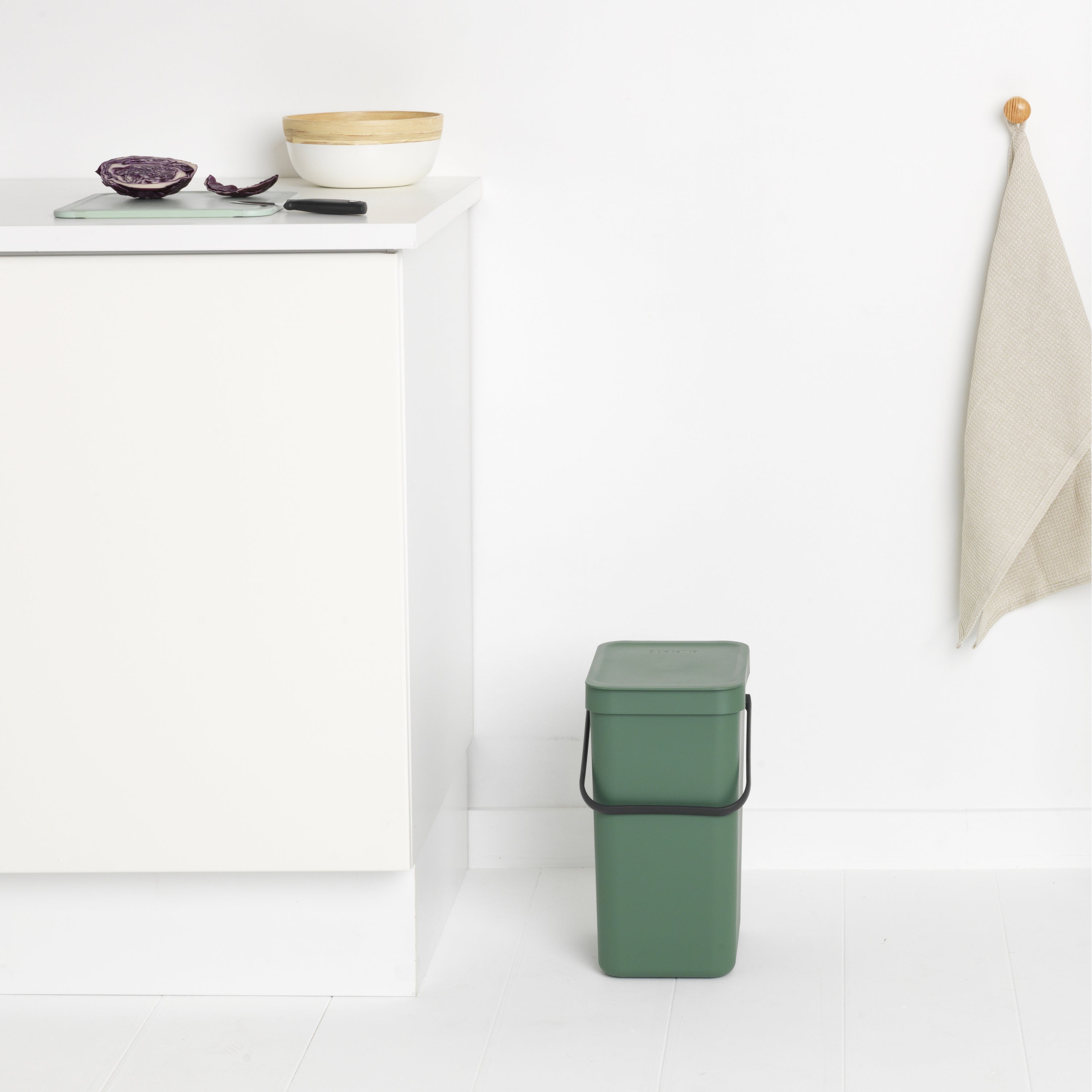 Brabantia Sort & Go Afvalemmer / Opberger 12 L - Groen