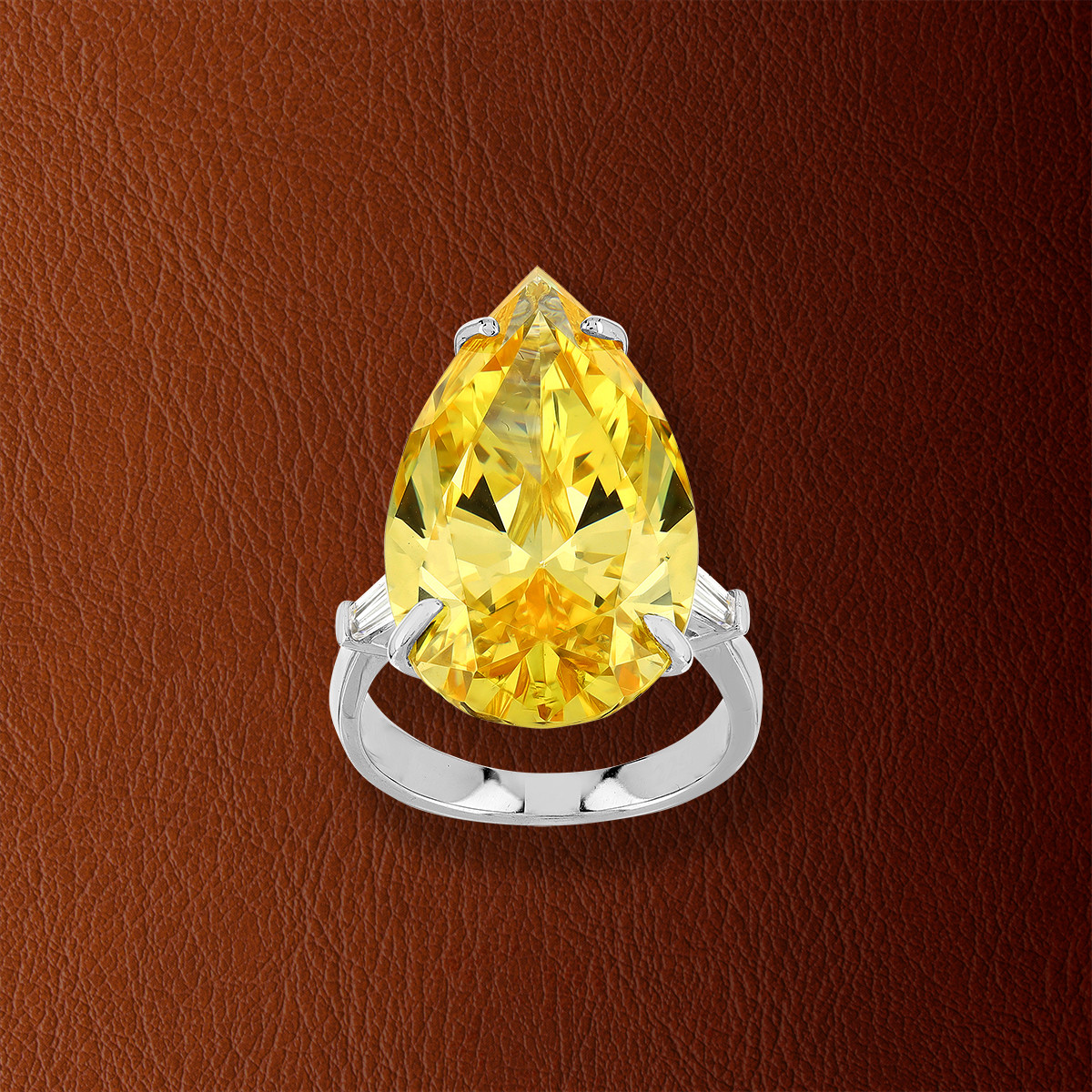 Bague argent 925 zirconia jaune