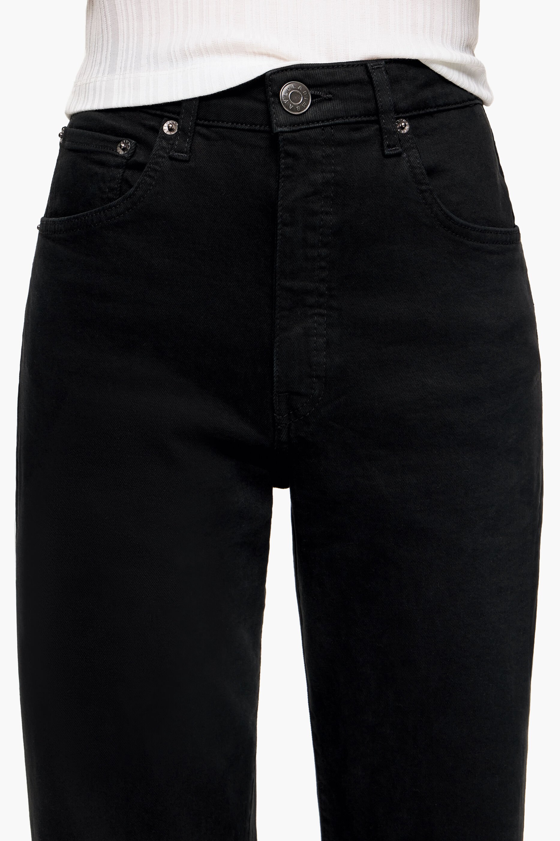 CALÇA CURTA RETA - Calça jeans preta reta