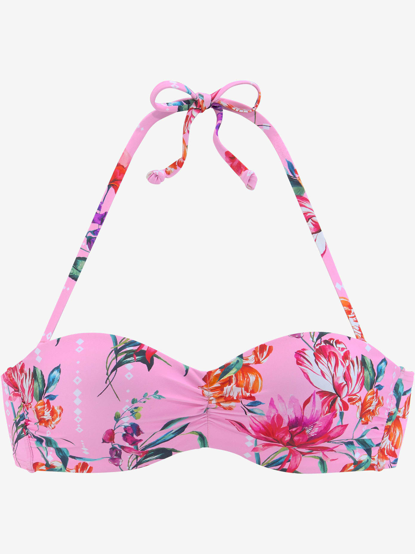 Haut de bikini bandeau à armatures bretelles amovibles