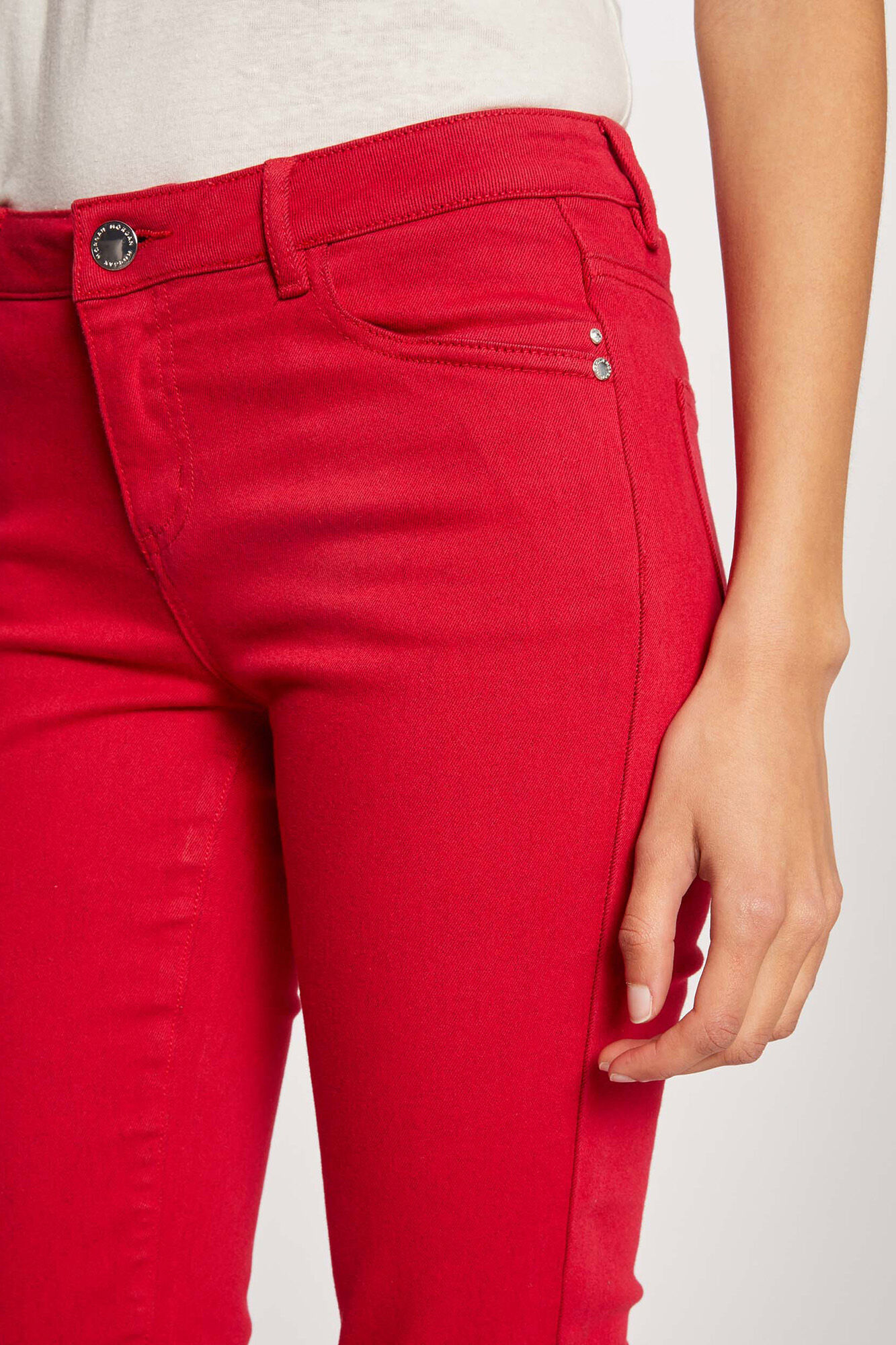 Calça skinny alta bajo - Granate