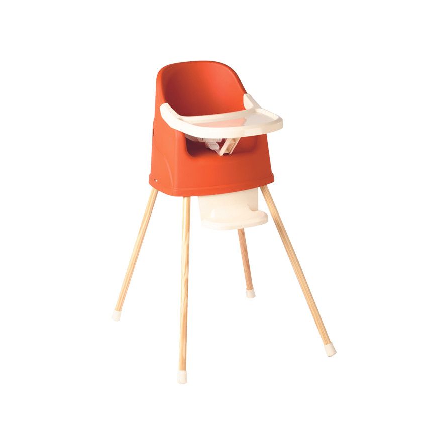 Chaise haute évolutive Youpla - Terracotta - Ecru
