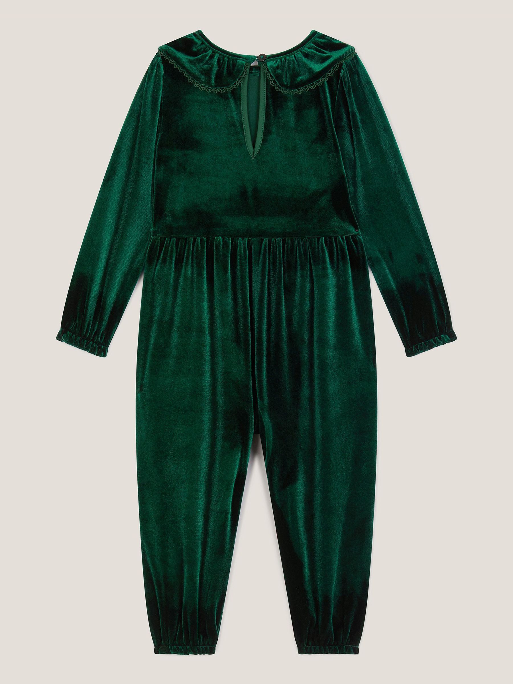 Monsoon Baby Larisa Velvet Collar Romper