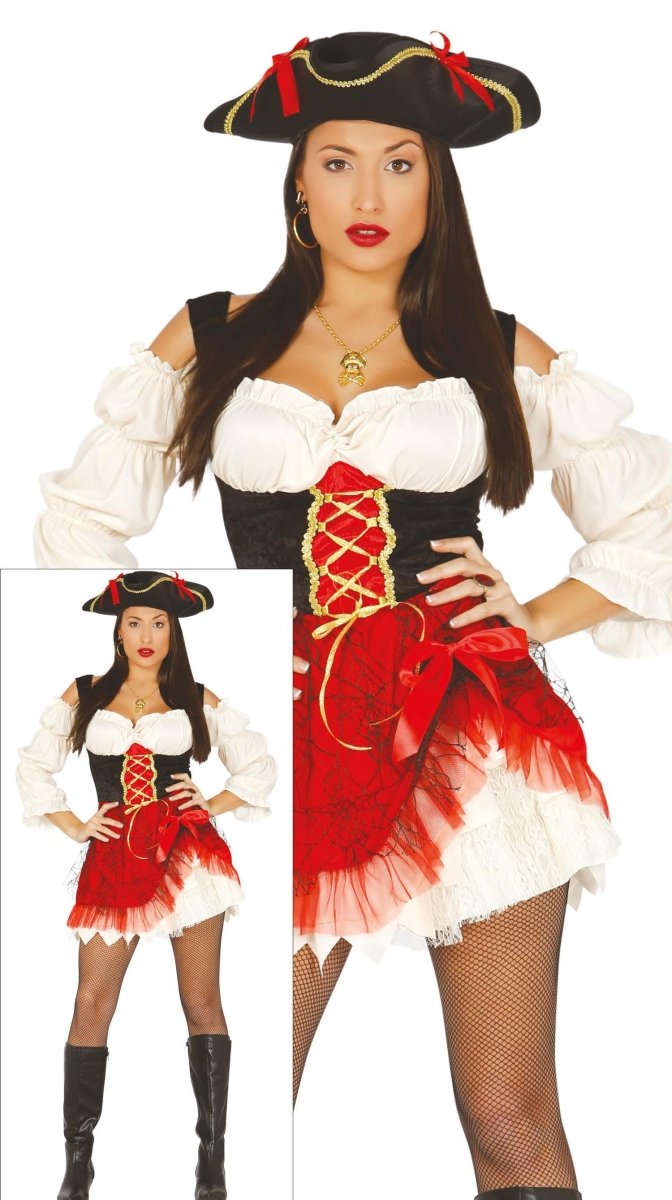 Piratenpak Dames Rood