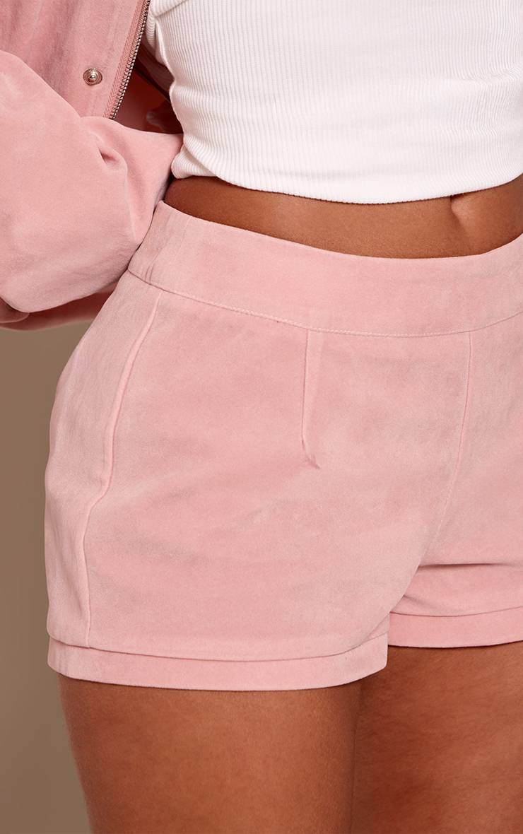 Rose Bébé Short Taille Basse En Synthétique Co-ord Petite