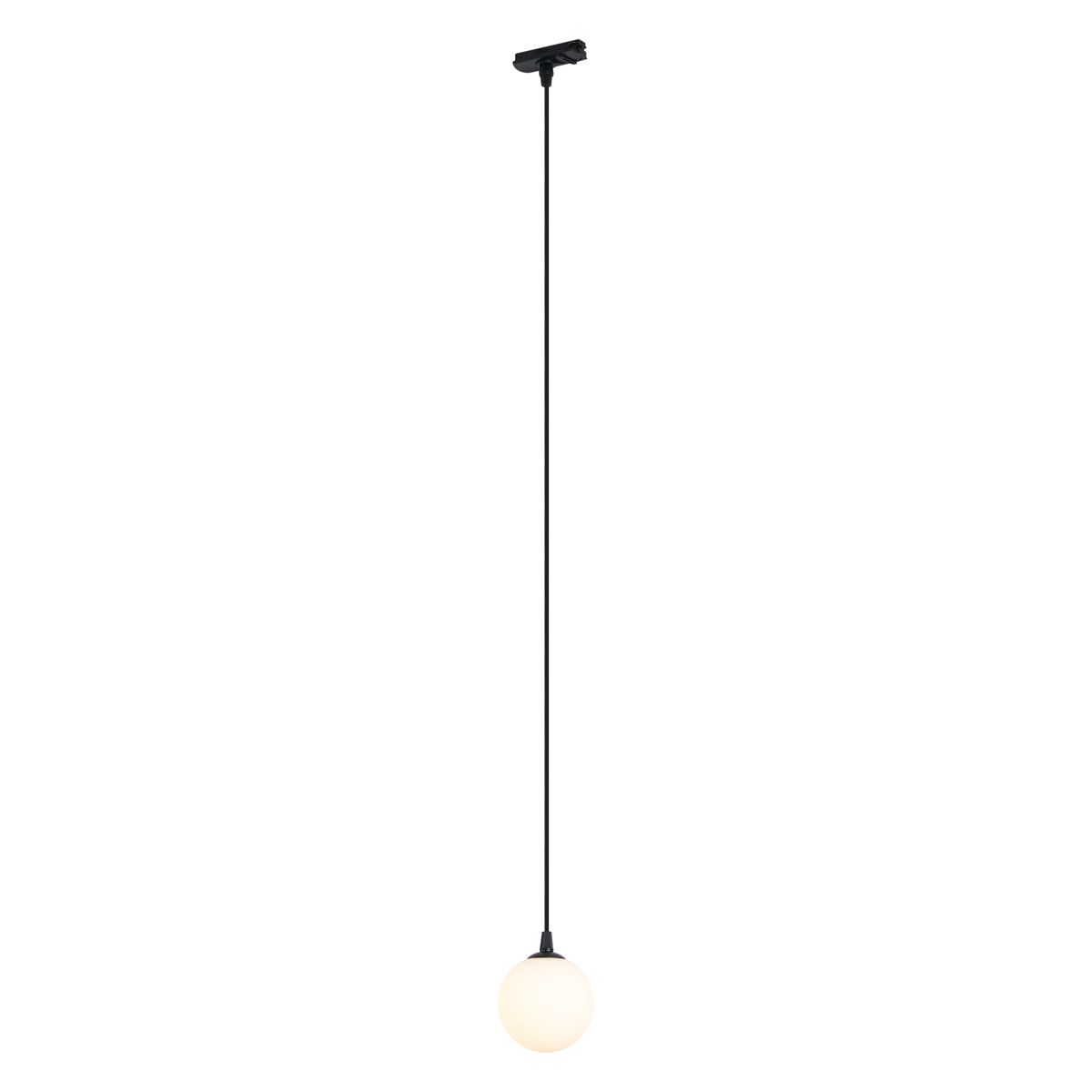 Moderne hanglamp zwart met wit glas voor railsysteem 1-fase - Iconic Perle