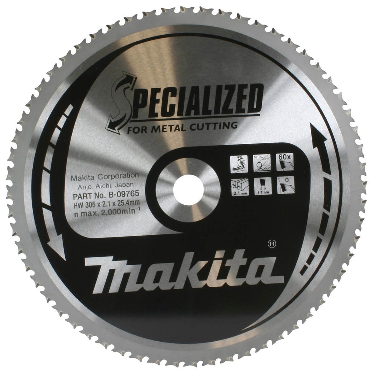 Makita B-09765 Afkortzaagblad staal - 305x25,4x1,7mm