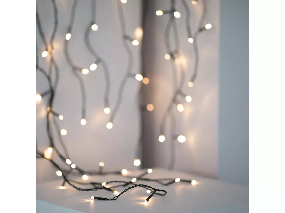 Rideau de Guirlande LED Dimmable 3000K Blanc chaud