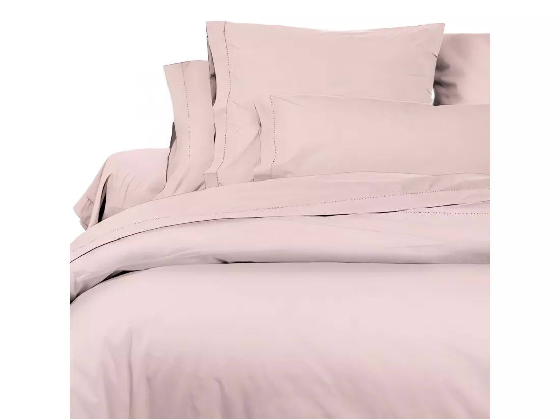 Taie d'oreiller en coton percale 65x65 cm CAMILLE rose, par songe de camille