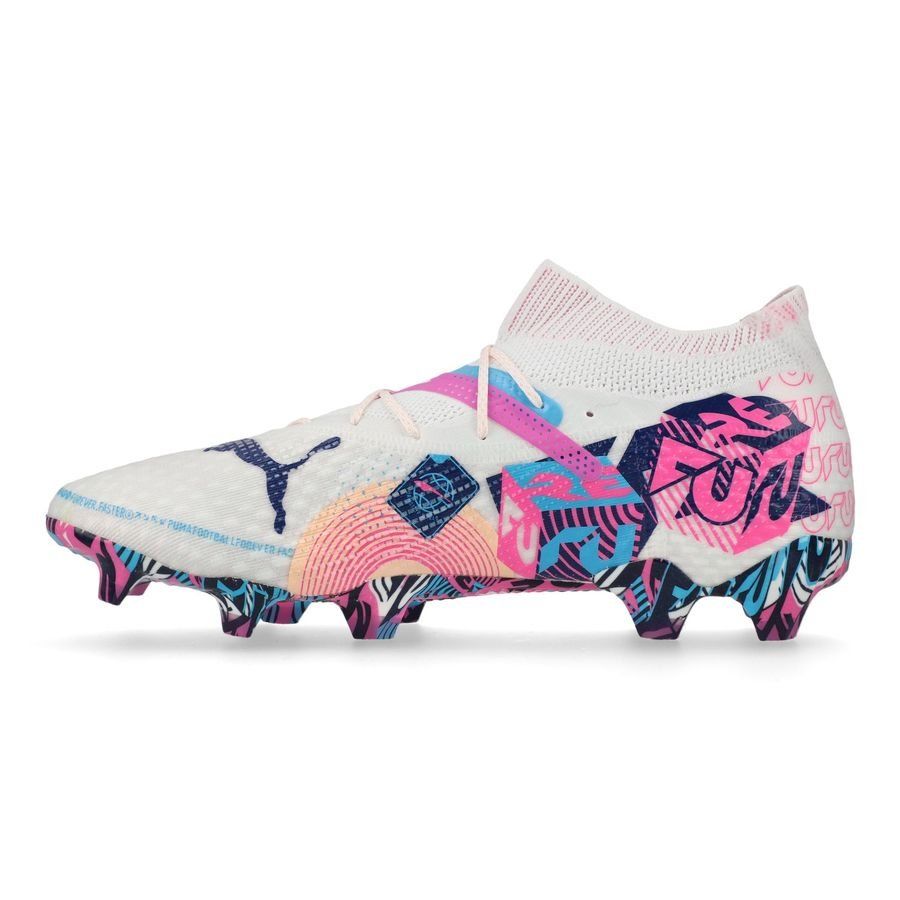 PUMA Future 7 Ultimate FG/AG Volume Up - Blanc/Bleu/Poison Pink/Fizzy Melon/Bleu