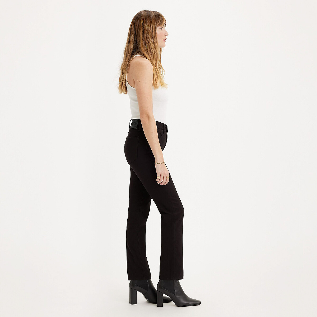 Calça jeans Levi's 724 de cintura alta e corte reto.