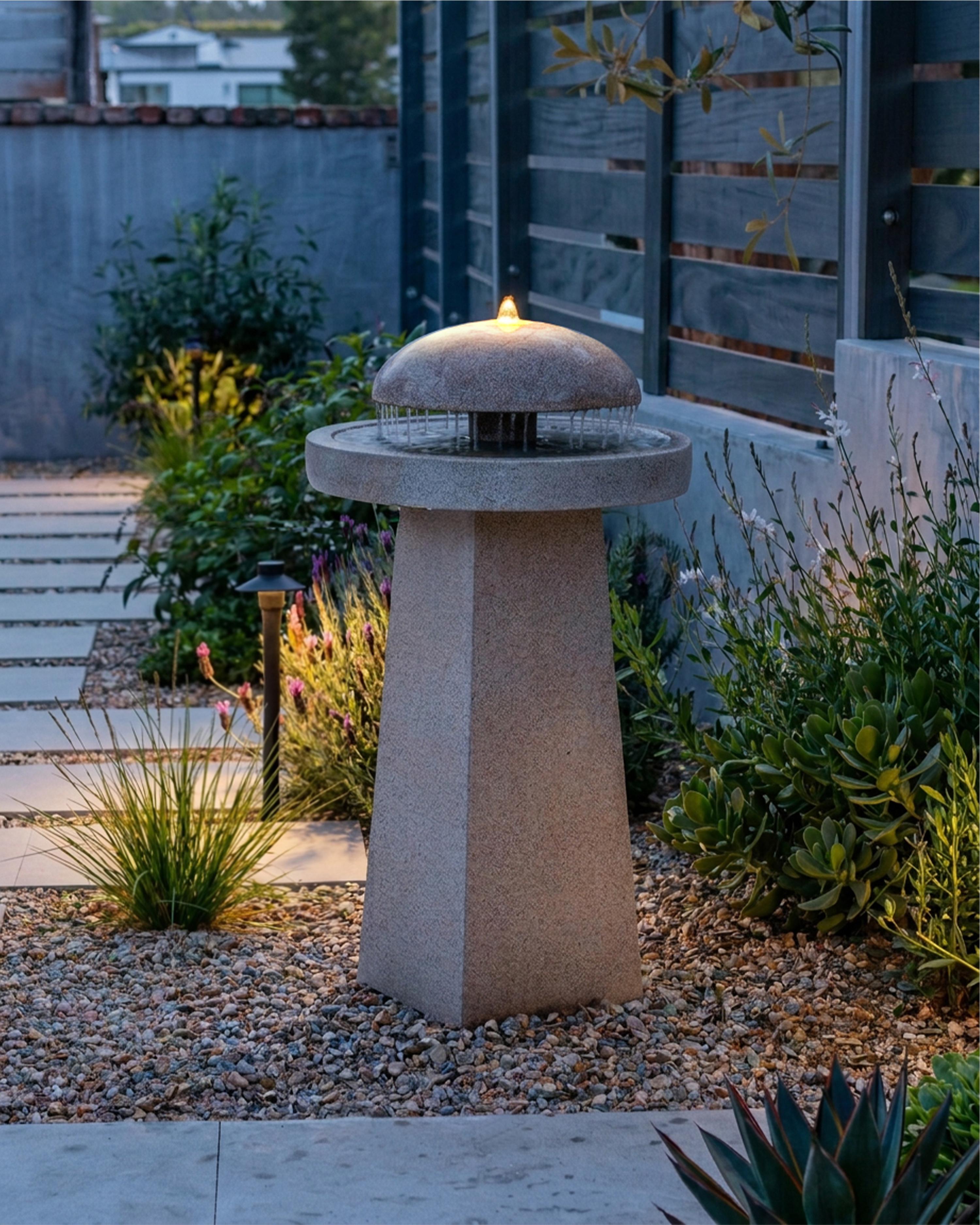 Tuinfontein LED HUNLEN Beige