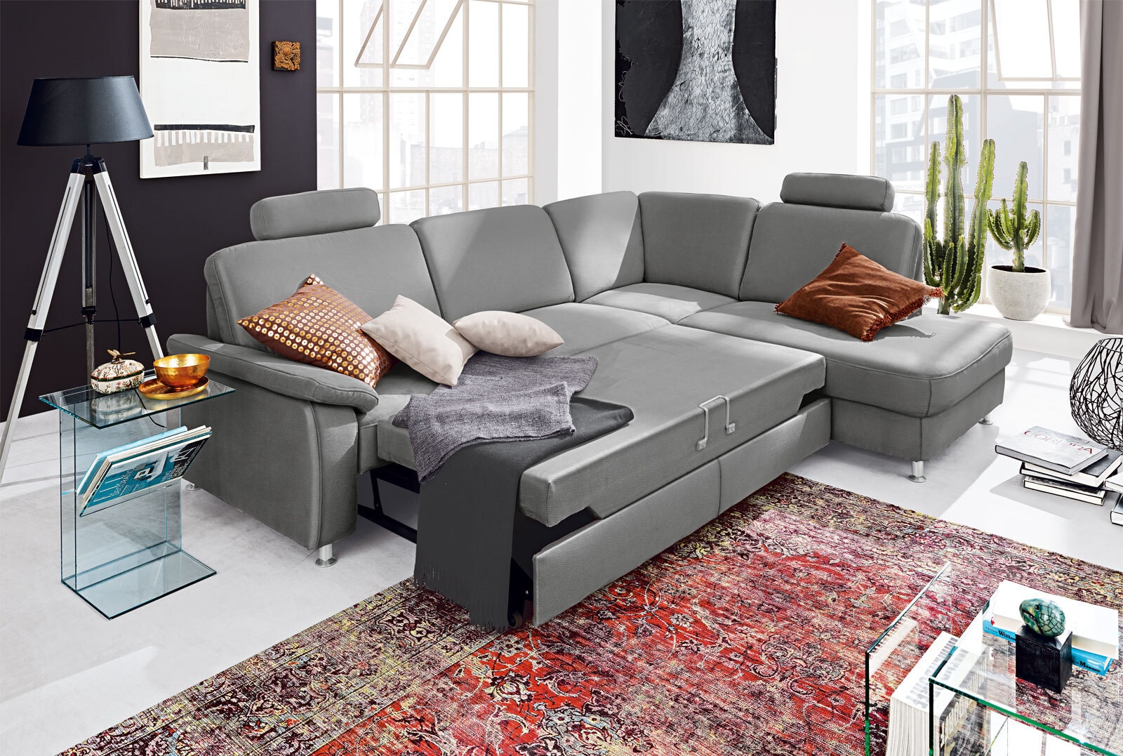SYSTEMPOLSTER Ecksofa BILZEN-H SF-R alu
