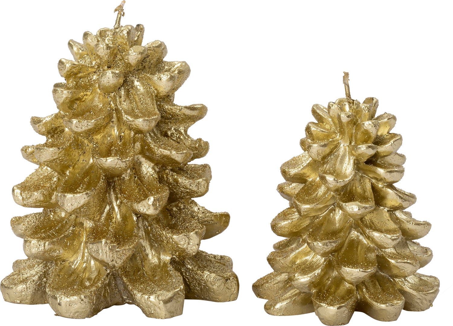 Intratuin stompkaars Dennenappel goud 9 uur D 12 H 11,5 cm