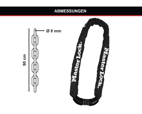 Kettingslot Code Master Lock synthetische coating