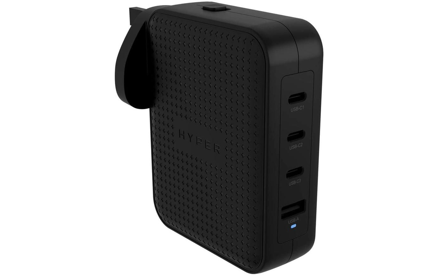 USB-Wandladegerät Hyper Juice USB-C GaN 145 W SchwarzKompaktes GaN-Reiseladegerät mit 4 Anschlüssen
