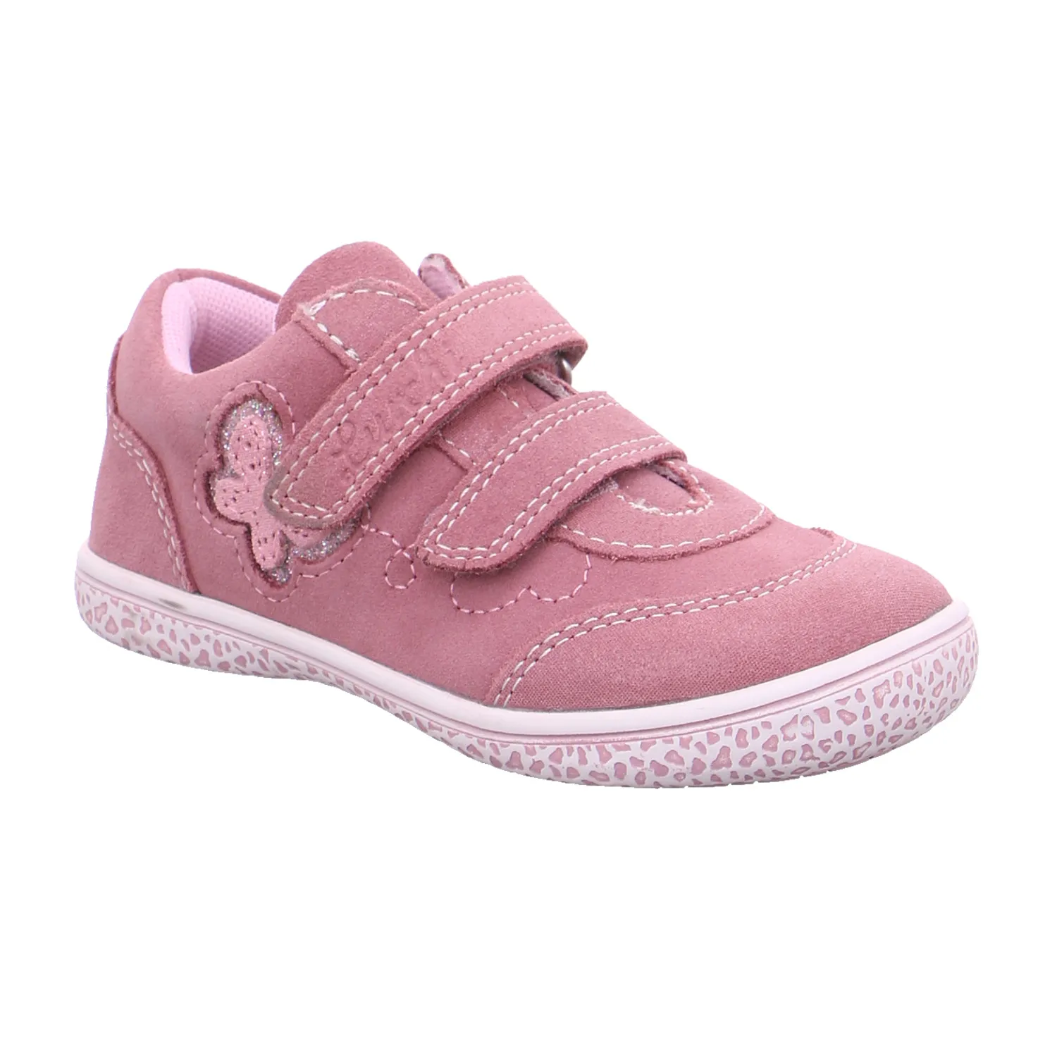 LURCHI Kleinkinder-Halbschuh Klett Rosa Leder  Leder Sneaker