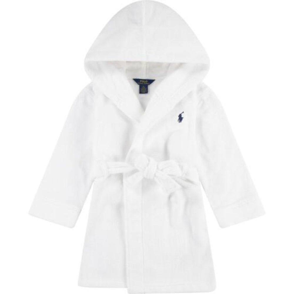 Køb Polo Ralph Lauren White Hooded Plys Terry Bathrob