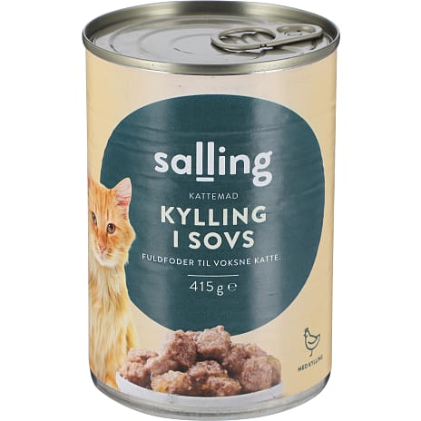 Vådfoder i sovs m. kylling