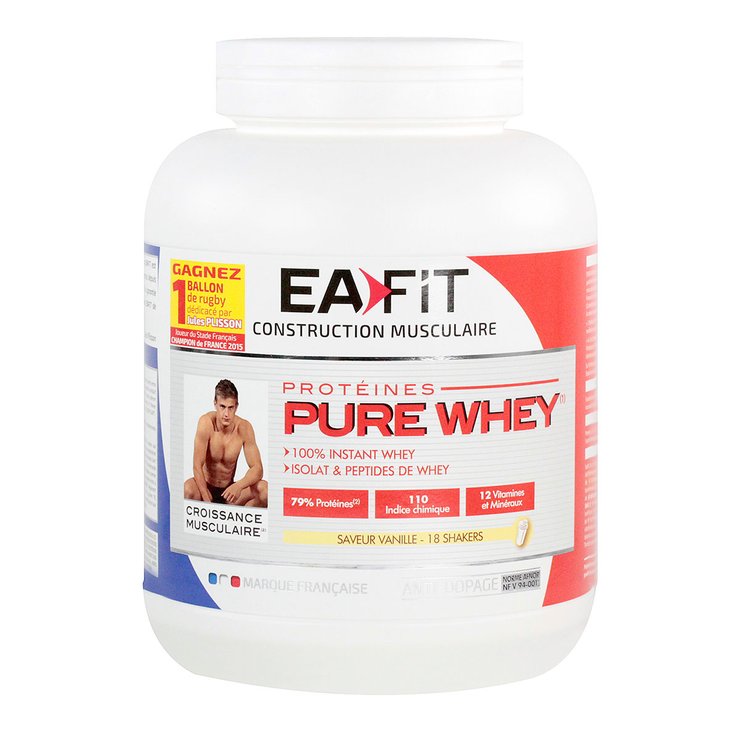 Pure Whey hyperprotidique vanille 750g (gagnez 1 ballon de rugby)