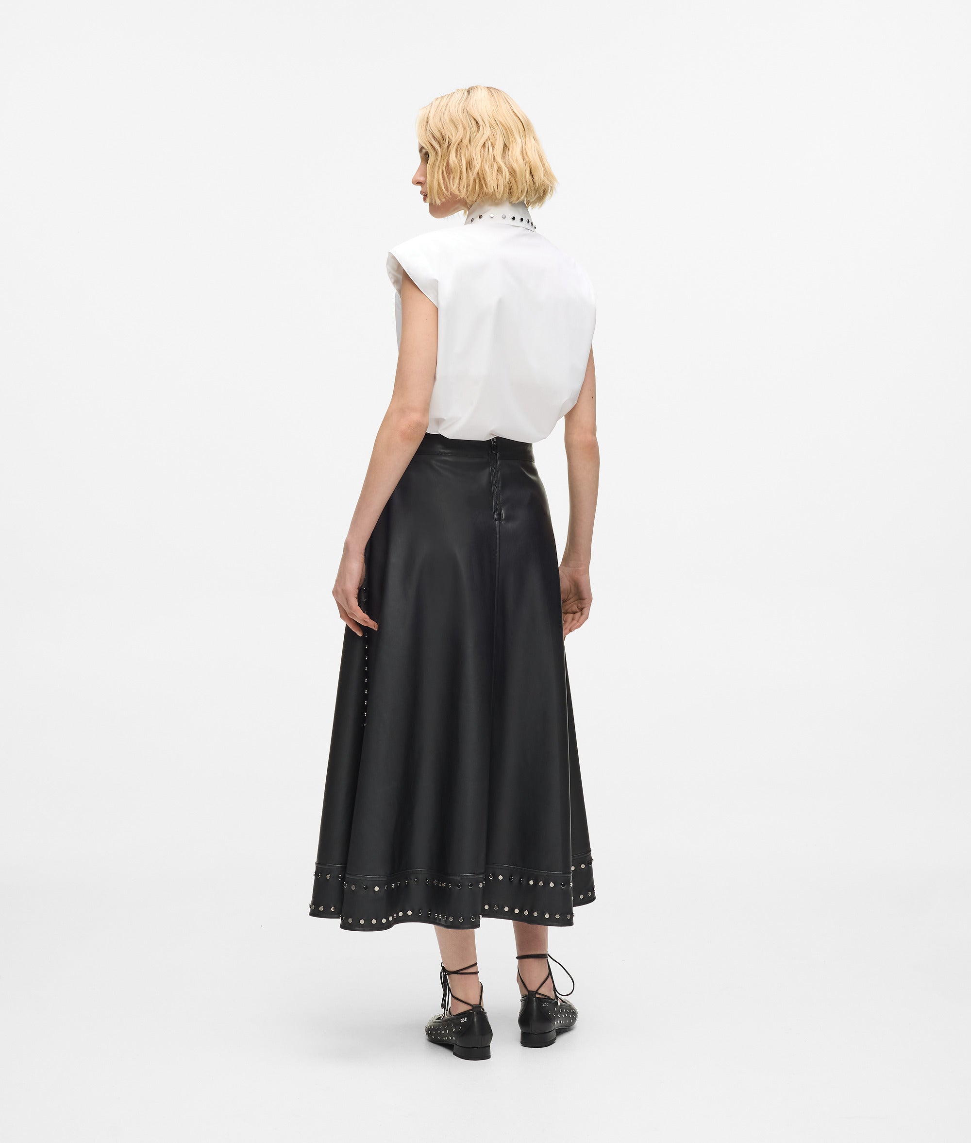 Kunstleren rok met studs